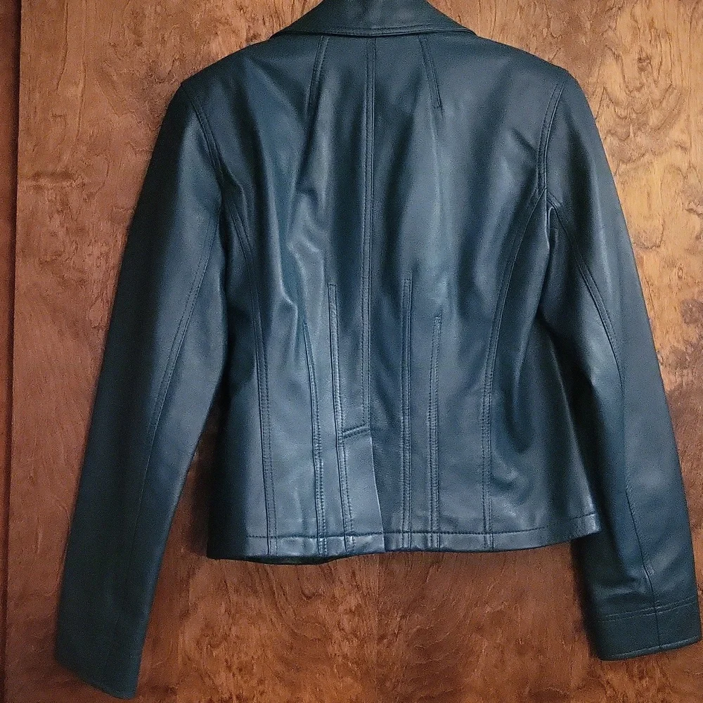 Teal Buttery Soft Leather Jacket Small - Picture 2 of 7